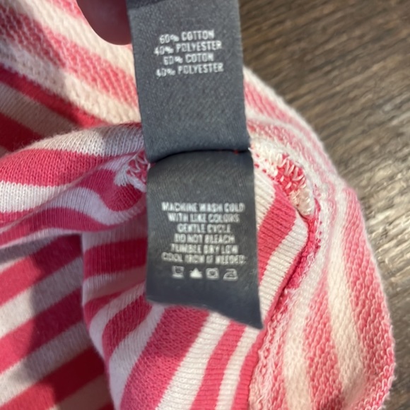 Aerie terry cloth inside out pink and white stripe sweater size large - Picture 8 of 8